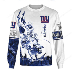 New York Giants Bull Riding Design NFL Hoodie