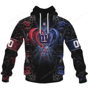 New York Giants NFL Rose Dragon Design NFL Hoodie New York Giants NFL Rose Dragon Design NFL Hoodie
