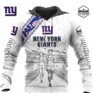 New York Giants Running Design NFL Hoodie New York Giants Running Design NFL Hoodie