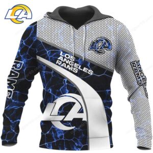 Official LA Rams Gear Blue & Black Lightning Design Apparel