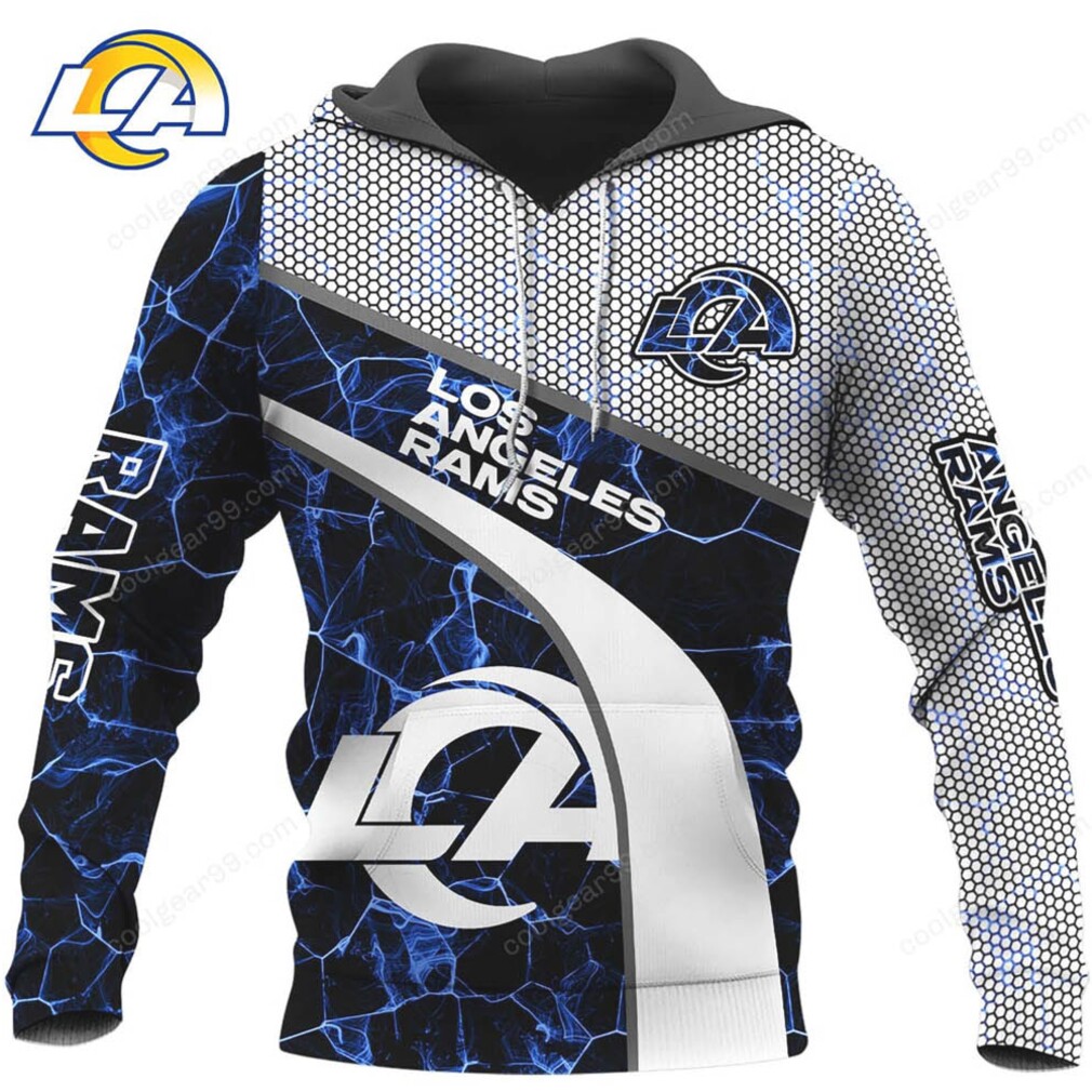 Official LA Rams Gear Blue & Black Lightning Design Apparel Official LA Rams Gear Blue & Black Lightning Design Apparel