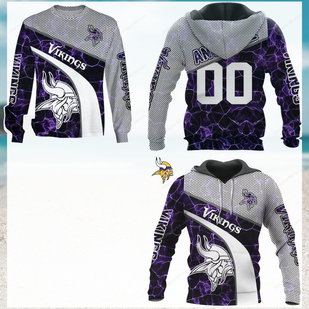 Official Minnesota Vikings Custom 3D Print Hoodie Official Minnesota Vikings Custom 3D Print Hoodie