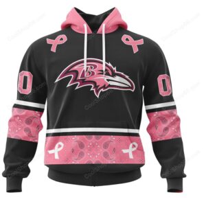 Official NFL Ravens We Wear Pink Gear Hoddie Official NFL Ravens We Wear Pink Gear Hoddie