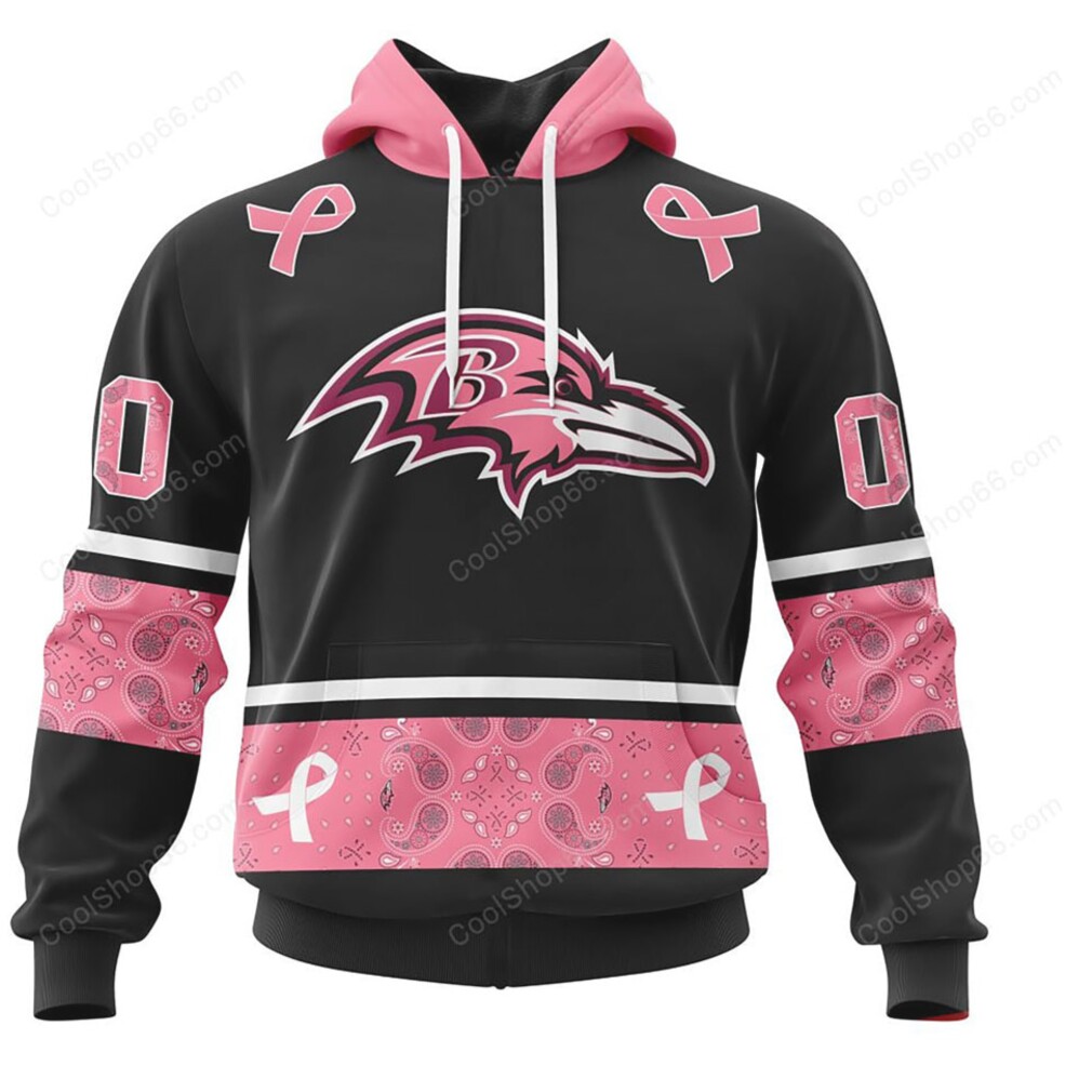 Official NFL Ravens We Wear Pink Gear Hoddie Official NFL Ravens We Wear Pink Gear Hoddie