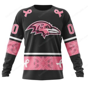 Official NFL Ravens We Wear Pink Gear Hoddie