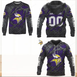 Official Vikings Football Team Apparel Purple & Black Edition hoodie