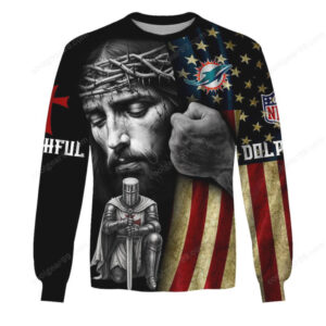One Nation Under God Dolphins American Flag Jesus Knight Hoodie Shirt One Nation Under God Dolphins American Flag Jesus Knight Hoodie Shirt