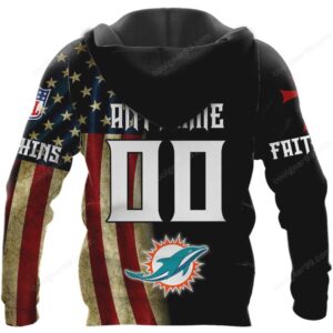 One Nation Under God Dolphins American Flag Jesus Knight Hoodie Shirt
