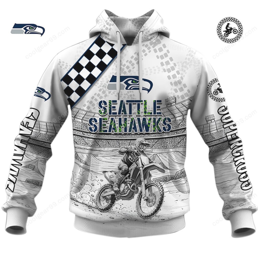 Personalized Seahawks Dirt Bike Jersey Style Hoodie & Shirt Personalized Seahawks Dirt Bike Jersey Style Hoodie & Shirt