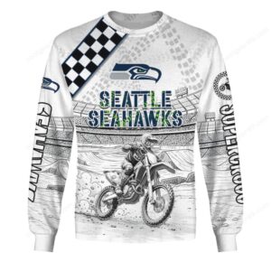 Personalized Seahawks Dirt Bike Jersey Style Hoodie & Shirt