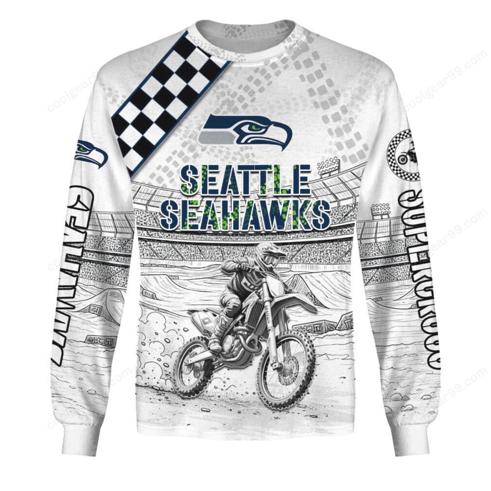 Personalized Seahawks Dirt Bike Jersey Style Hoodie & Shirt Personalized Seahawks Dirt Bike Jersey Style Hoodie & Shirt