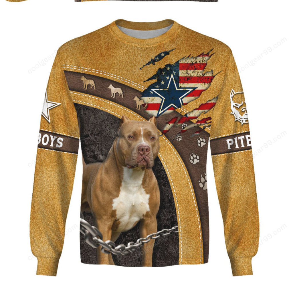 Pit Bull Pride Faux Leather & Chain Design Hoodie Pit Bull Pride Faux Leather & Chain Design Hoodie