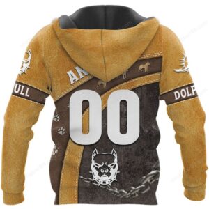 Pit Bull Pride Faux Leather & Chain Design HoodieShirt