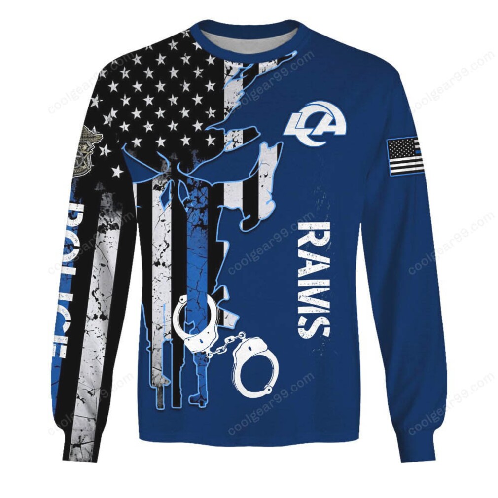 Rams Nation Police Skull American Flag Apparel Rams Nation Police Skull American Flag Apparel