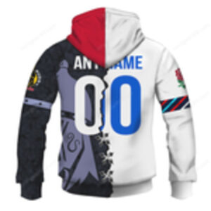 Red Rose & Rugby Emblem Pullover Super Bowl Fan Chiefs Hoodie