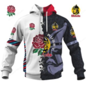 Red Rose & Rugby Emblem Pullover Super Bowl Fan Chiefs Hoodie