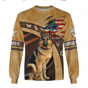 Rugged German Shepherd American Flag Graphic Hoddie