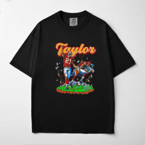 Sean Taylor Washington Commanders player cartoon graphic Mens Black Tees Front
