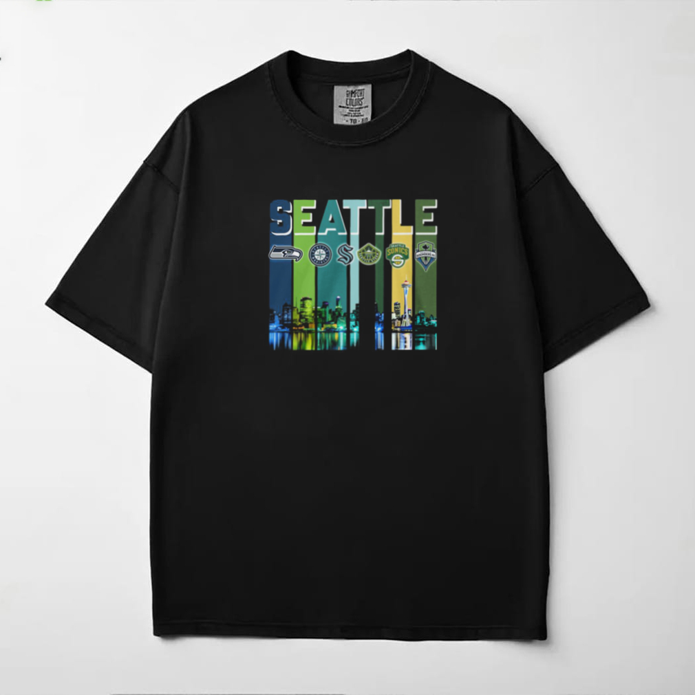 Seattle Cityscape All Teams Fan Tee Seattle Cityscape All Teams Fan Tee