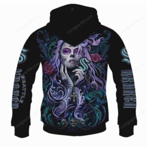 Seattle Kraken Day of the Dead Sugar Skull Graphic Hoodie
