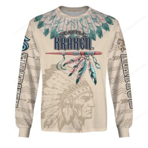 Seattle Kraken Native American Headdress Hoodie
