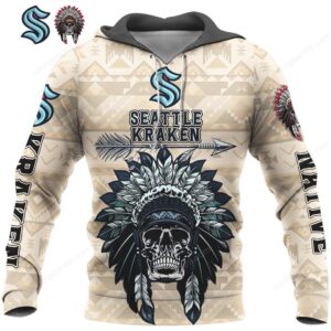 Seattle Kraken Native American Style Skull Shirt Seattle Kraken Native American Style Skull Shirt