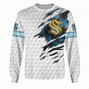 Seattle Kraken Ripped Logo honeycomb Pattern Performance Long Sleeve Shirt Seattle Kraken Ripped Logo honeycomb Pattern Performance Long Sleeve Shirt