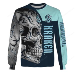 Seattle Kraken Skull Fury HoodieLong Sleeve Shirt