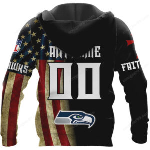 Seattle Seahawks American Flag Jesus & Knight Templar Hoodie