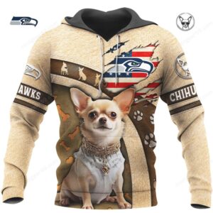 Seattle Seahawks Fan Chihuahua Dog Hoodie & Long Sleeve Shirt Seattle Seahawks Fan Chihuahua Dog Hoodie & Long Sleeve Shirt