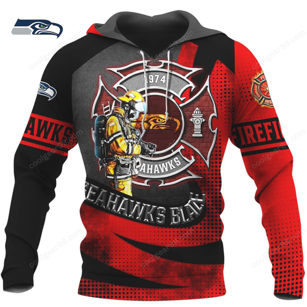Seattle Seahawks Firefighter Blaze Line Long Sleeve Shirt Seattle Seahawks Firefighter Blaze Line Long Sleeve Shirt