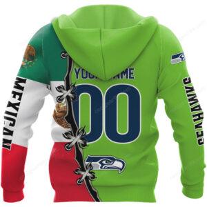 Seattle Seahawks Mexican Flag Fusion Hoodie