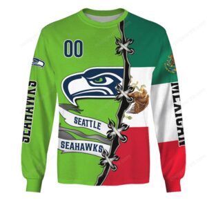Seattle Seahawks Mexican Flag Fusion Hoodie