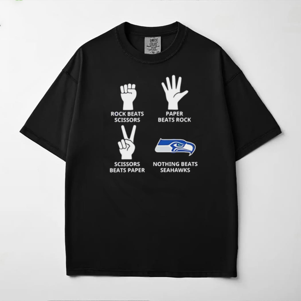 Seattle Seahawks Nothing Beats Rock Paper Scissors Fan T Shirt Seattle Seahawks Nothing Beats Rock Paper Scissors Fan T Shirt