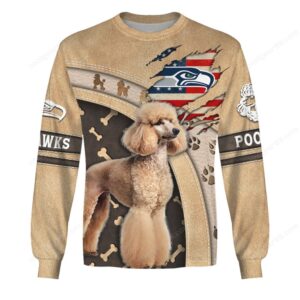 Seattle Seahawks Poodle 3D Graphic Hoodie