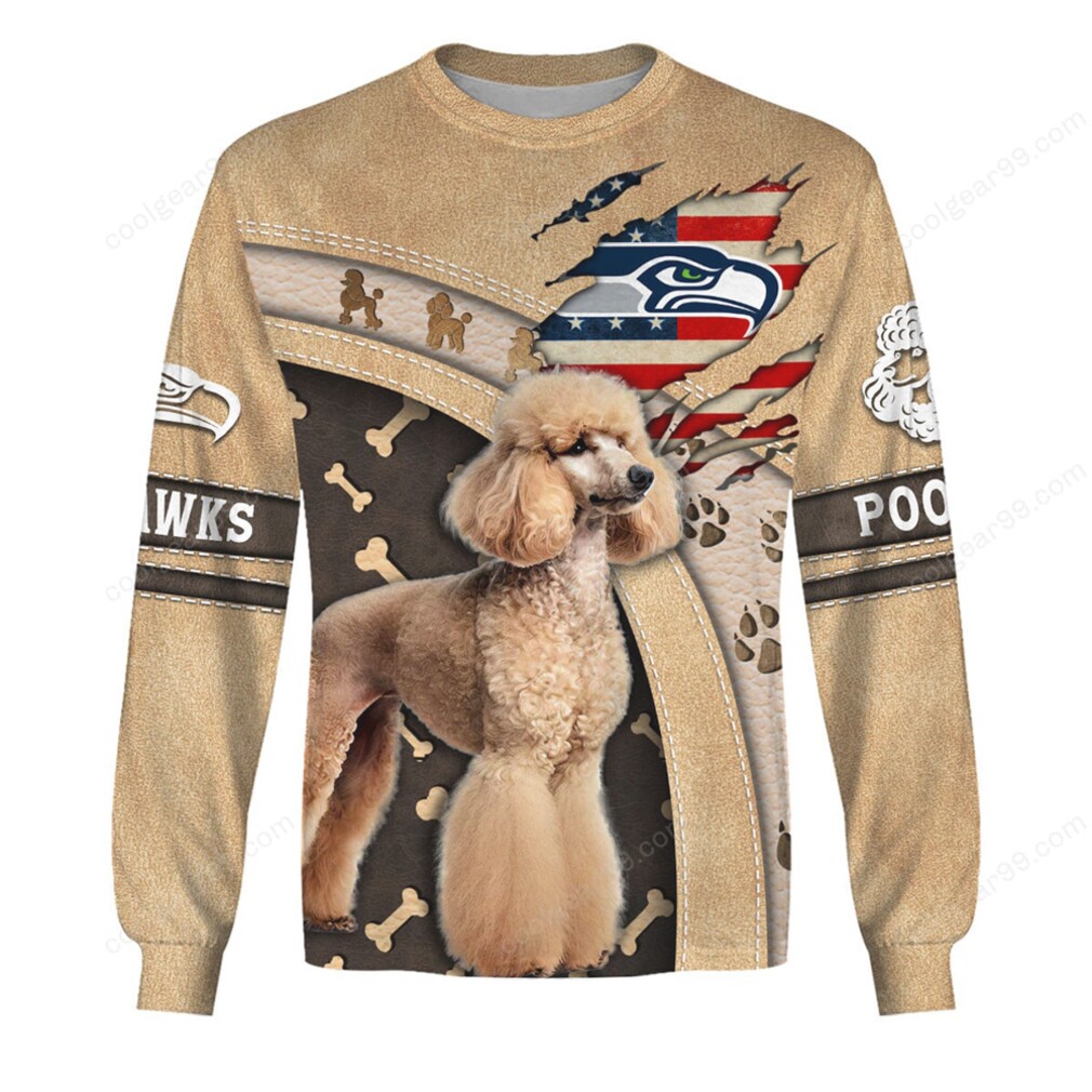 Seattle Seahawks Poodle 3D Graphic Hoodie Seattle Seahawks Poodle 3D Graphic Hoodie