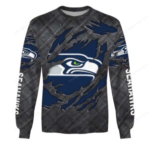 Seattle Seahawks Ripped Claw Logo Long Sleeve T Shirt & Hoodie Seattle Seahawks Ripped Claw Logo Long Sleeve T Shirt & Hoodie