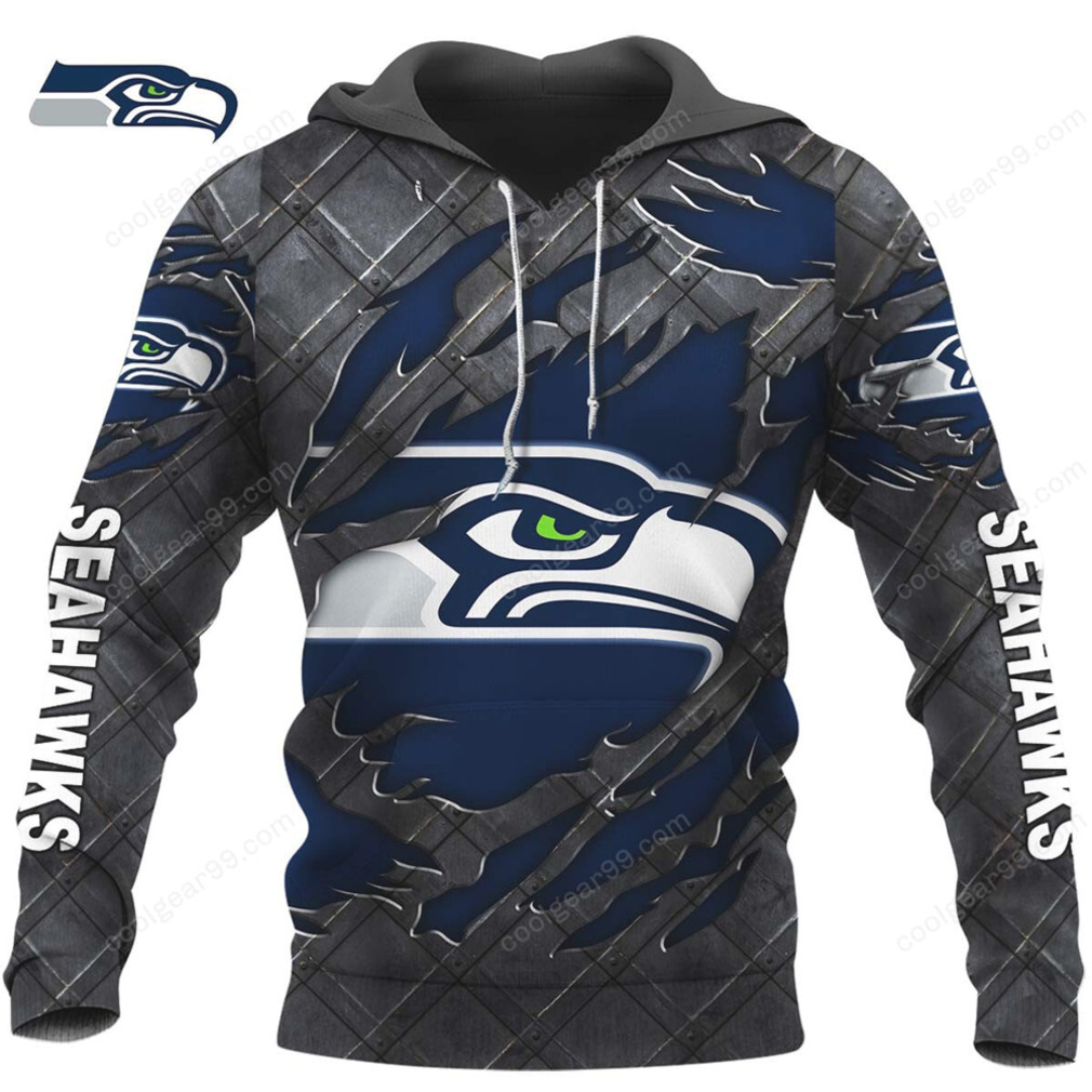Seattle Seahawks Ripped Claw Logo Long Sleeve T Shirt & Hoodie Seattle Seahawks Ripped Claw Logo Long Sleeve T Shirt & Hoodie