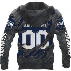 Seattle Seahawks Ripped Claw Logo Long Sleeve T Shirt & Hoodie