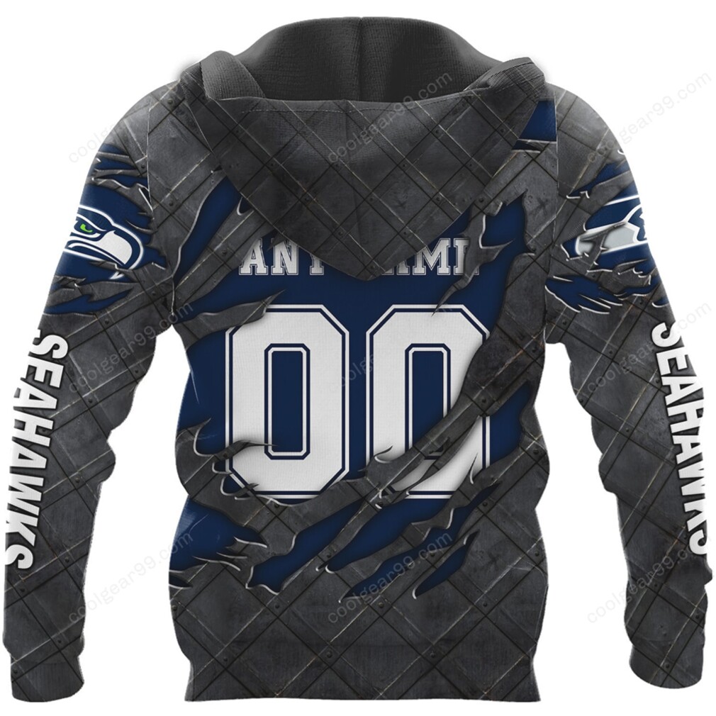 Seattle Seahawks Ripped Claw Logo Long Sleeve T Shirt & Hoodie Seattle Seahawks Ripped Claw Logo Long Sleeve T Shirt & Hoodie