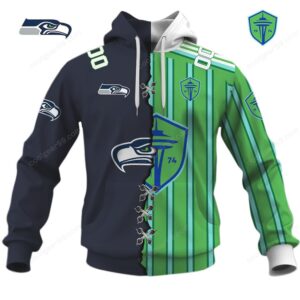 Seattle Seahawks Two Tone Custom Name & Number Hoodie Seattle Seahawks Two Tone Custom Name & Number Hoodie