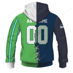 Seattle Seahawks Two Tone Custom Name & Number Hoodie