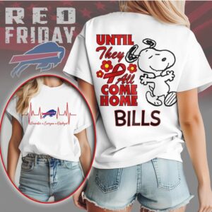Snoopy RED Friday Until They All Come Home Buffalo Bills T Shirt Snoopy RED Friday Until They All Come Home Buffalo Bills T Shirt