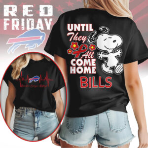 Snoopy RED Friday Until They All Come Home Buffalo Bills T Shirt