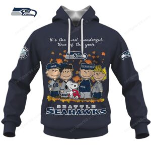 Snoopy and Charlie Brown Seattle Seahawks Holiday Sweatshirt Snoopy and Charlie Brown Seattle Seahawks Holiday Sweatshirt