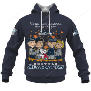 Snoopy and Charlie Brown Seattle Seahawks Holiday Sweatshirt