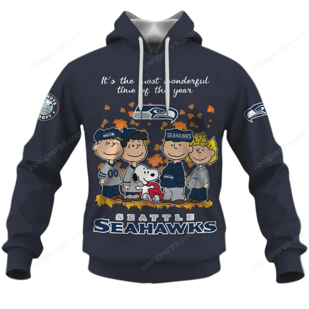 Snoopy and Charlie Brown Seattle Seahawks Holiday Sweatshirt Snoopy and Charlie Brown Seattle Seahawks Holiday Sweatshirt