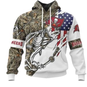 Tampa Bay Buccaneers Camo Fishing NFL Hoodie