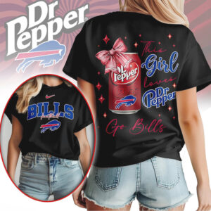 This Girl Loves Dr Pepper & Go Bills Buffalo Bills Football Fan T Shirt