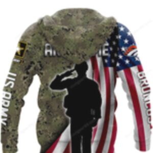 US Army Veteran Broncos Camouflage Fan Hoodie